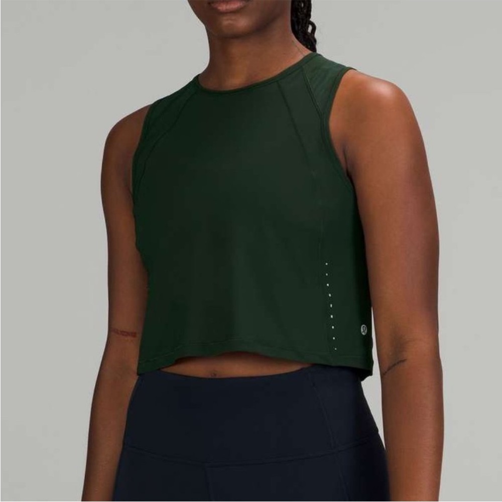 Lululemon sculpt tank cropped, dark green, size 10